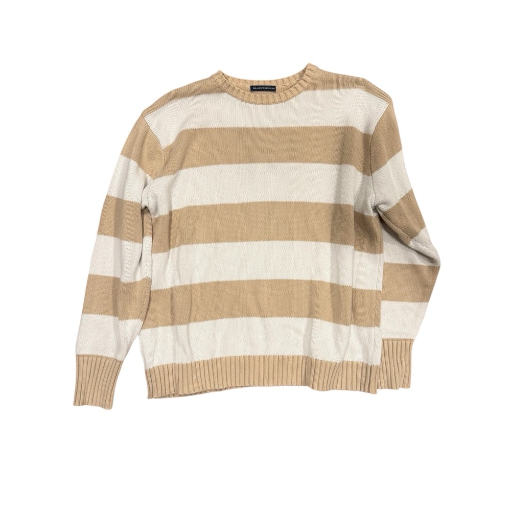 Brandy Melville Striped Beige and White Sweater